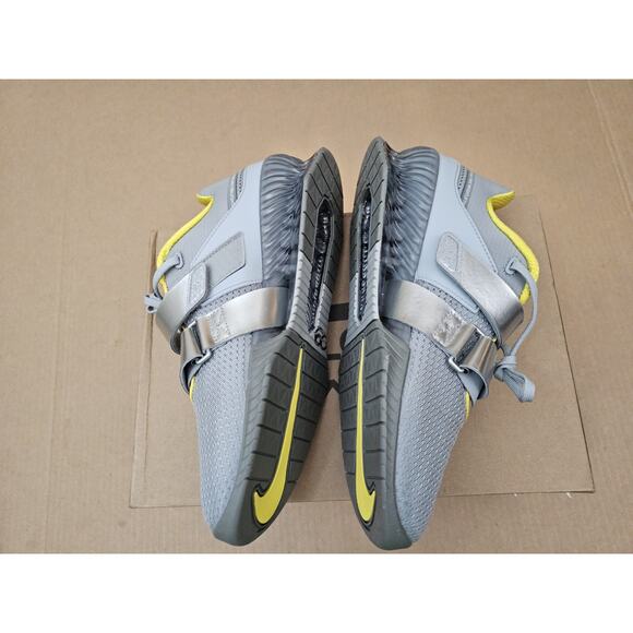Nike Romaleos 4 Men's Size 10 Weightlifting Shoes Gray/Yellow CD3463 - Picture 3 of 6